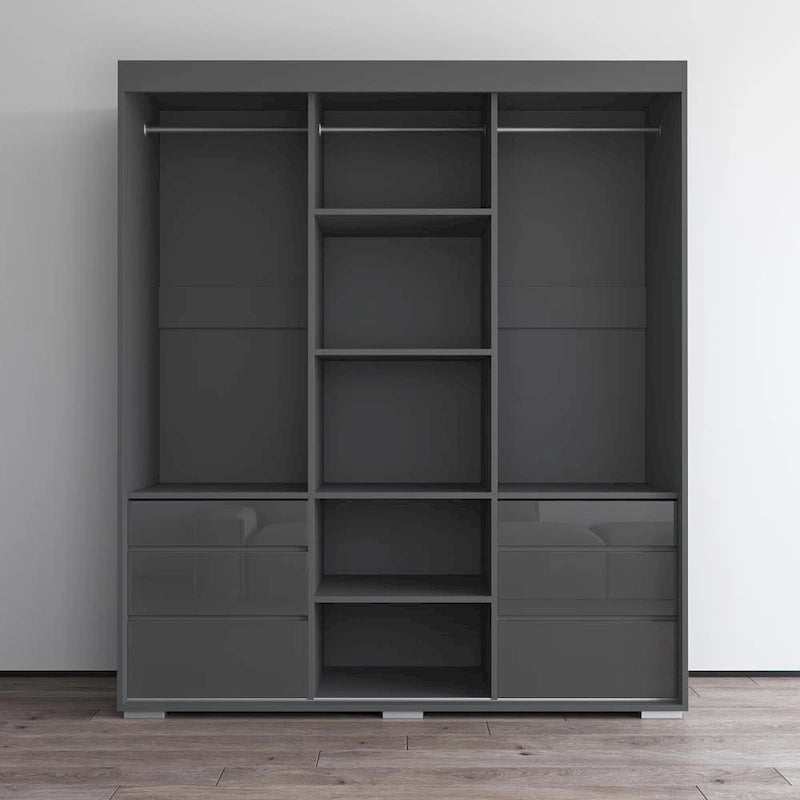 Armoire moderne de 180 cm à 3 portes avec miroir