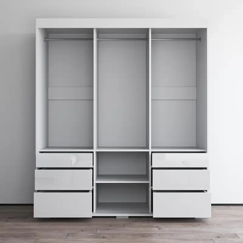 Armoire moderne de 180 cm à 3 portes avec miroir