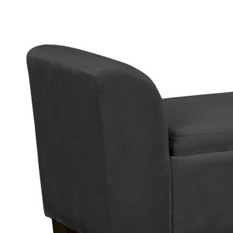 Banc de rangement d'appoint avec revêtement en velours de performance, noir