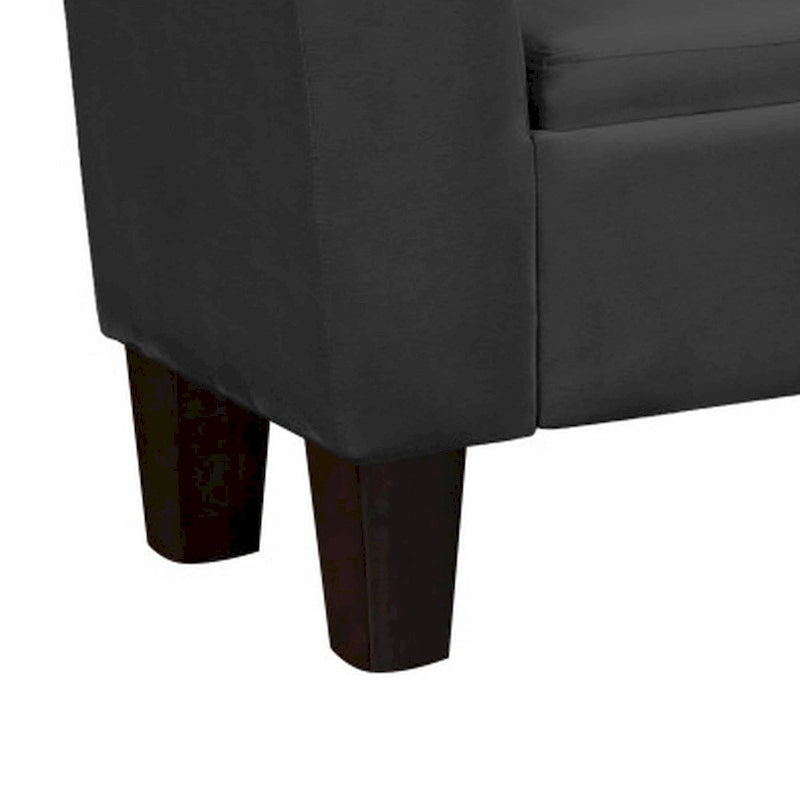 Banc de rangement d'appoint avec revêtement en velours de performance, noir