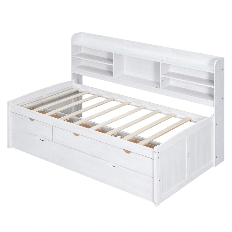 Lit capitaine en bois, format simple