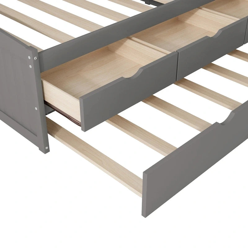 Lit capitaine en bois, format simple