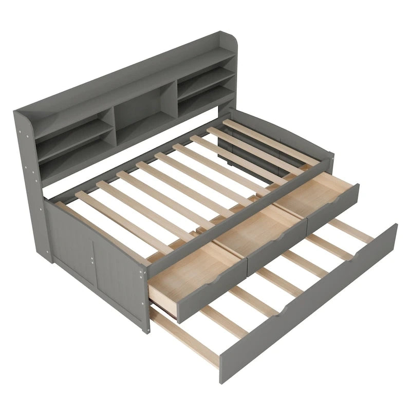 Lit capitaine en bois, format simple