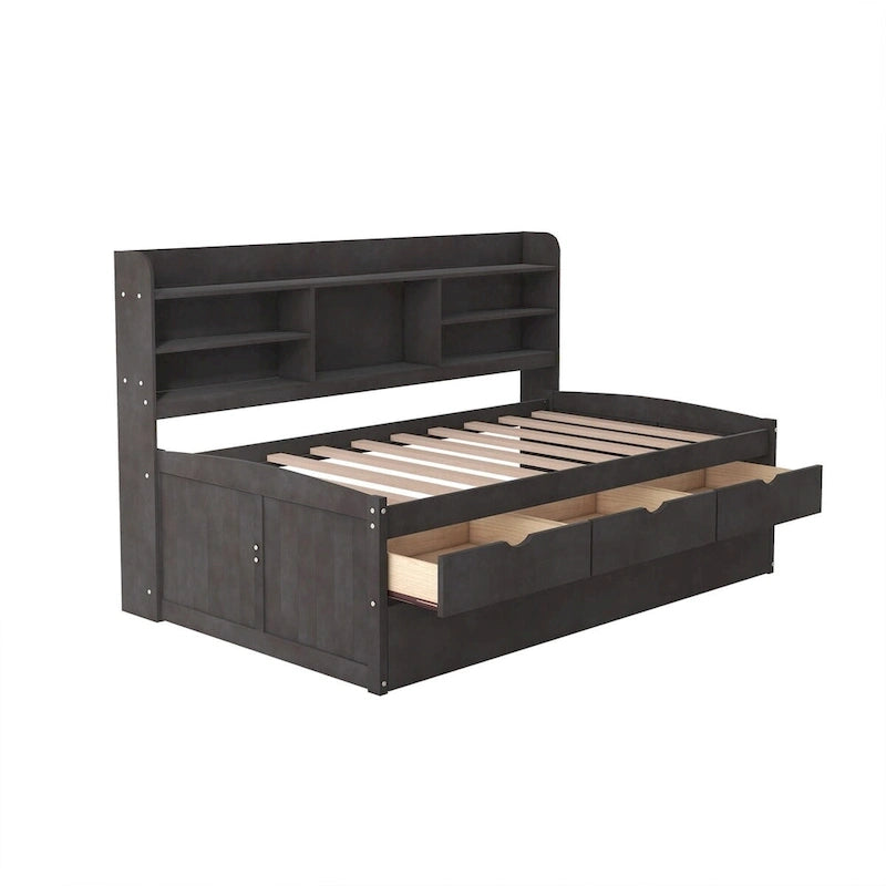 Lit capitaine en bois, format simple