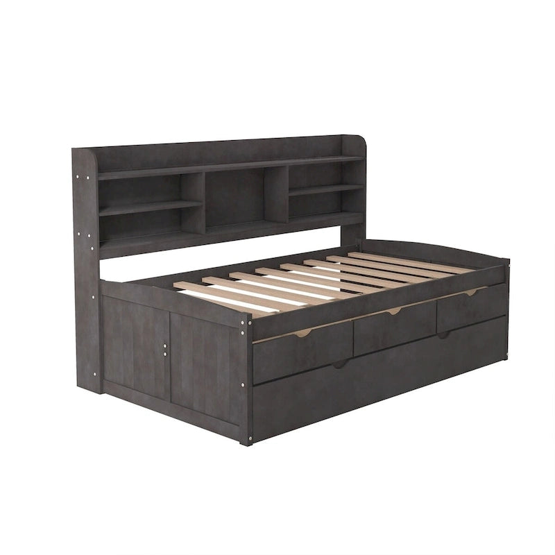 Lit capitaine en bois, format simple