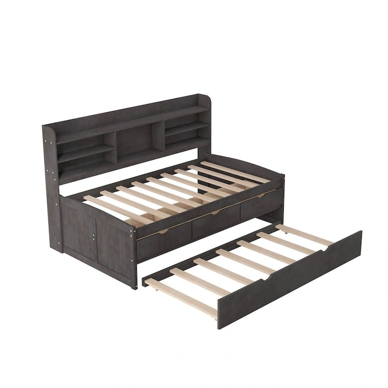 Lit capitaine en bois, format simple