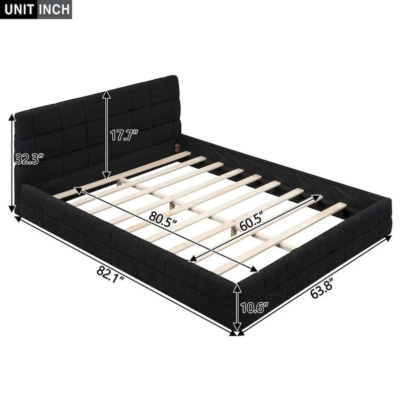 Lit plateforme rembourré pour chambre à coucher