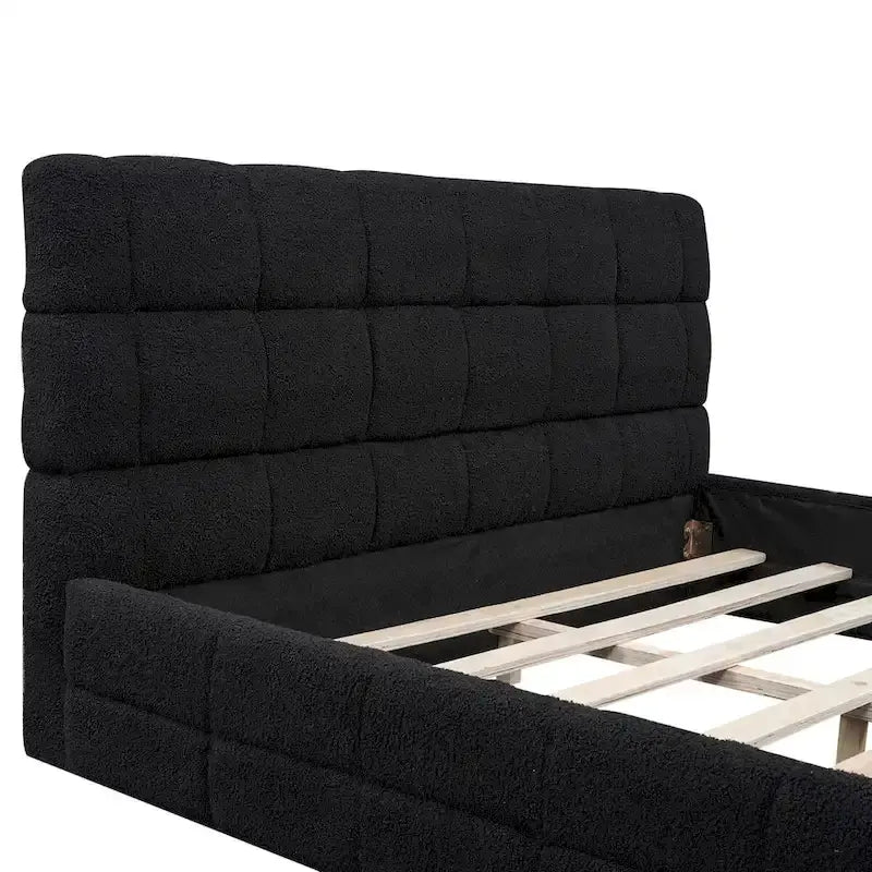 Lit plateforme rembourré pour chambre à coucher