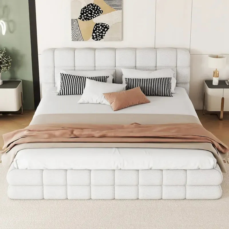 Lit plateforme rembourré pour chambre à coucher