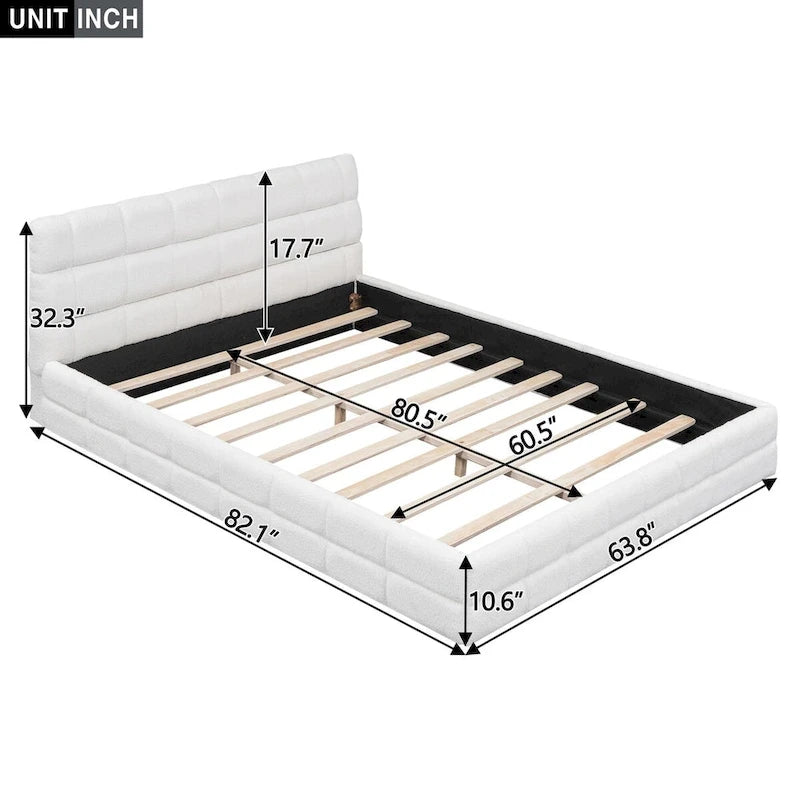 Lit plateforme rembourré pour chambre à coucher