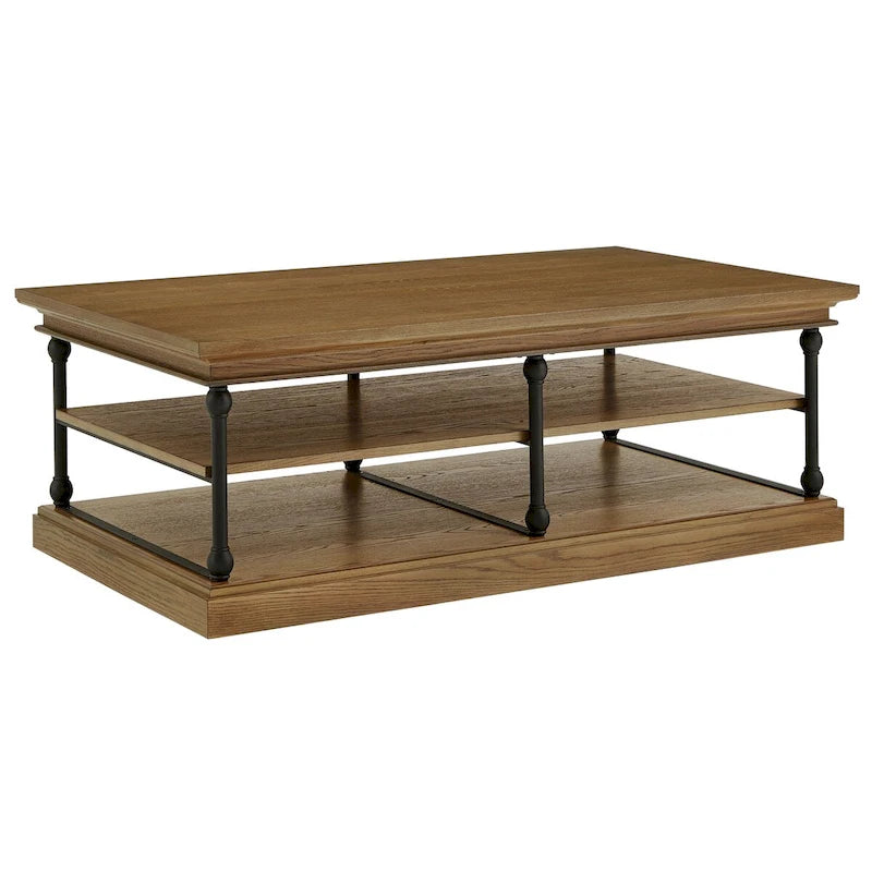 Table basse étagère de rangement rectangulaire