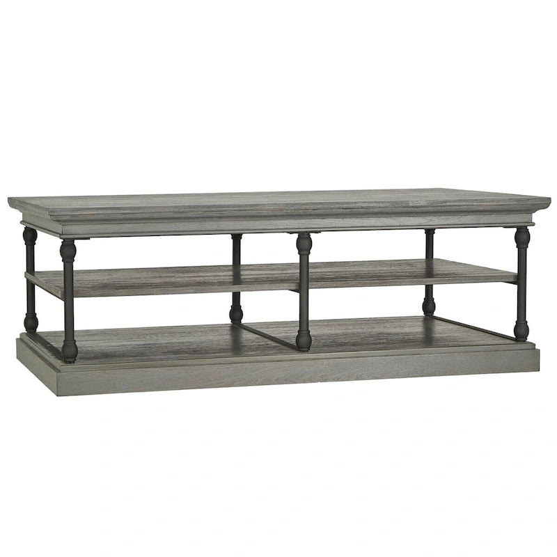 Table basse étagère de rangement rectangulaire