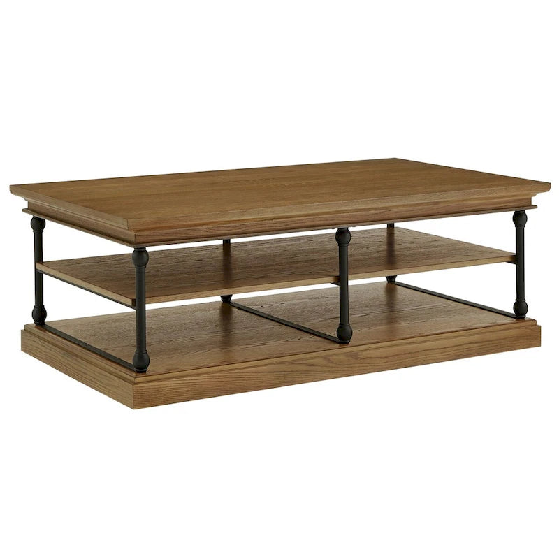 Table basse étagère de rangement rectangulaire