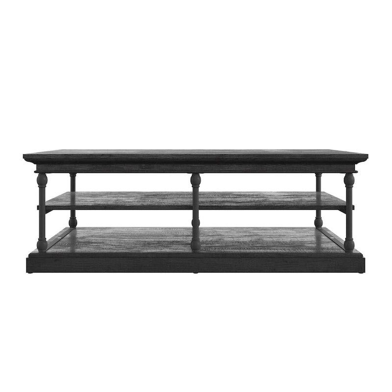 Table basse étagère de rangement rectangulaire
