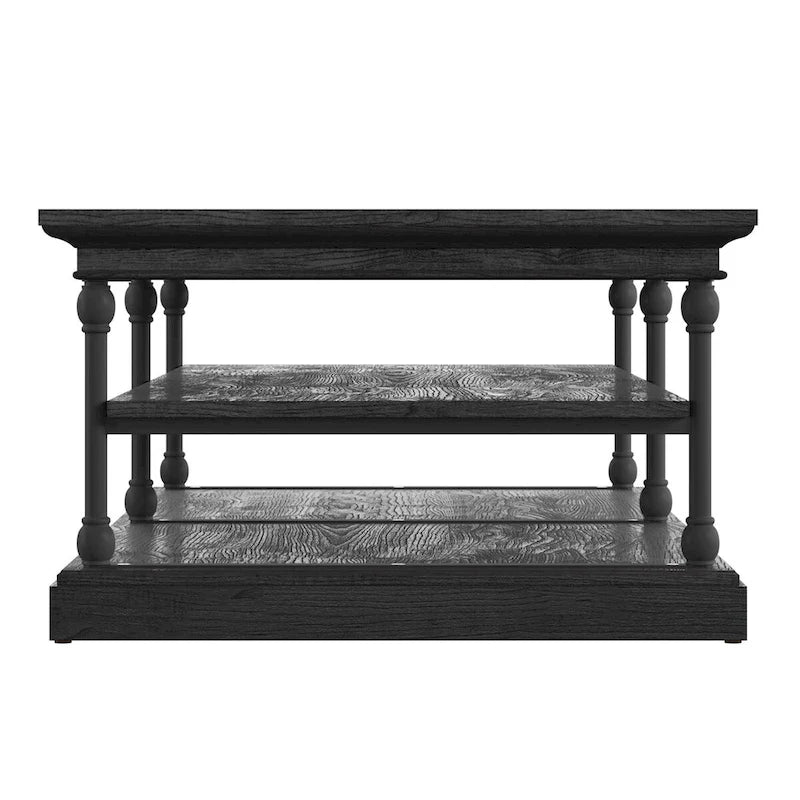 Table basse étagère de rangement rectangulaire
