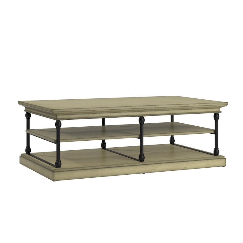 Table basse étagère de rangement rectangulaire