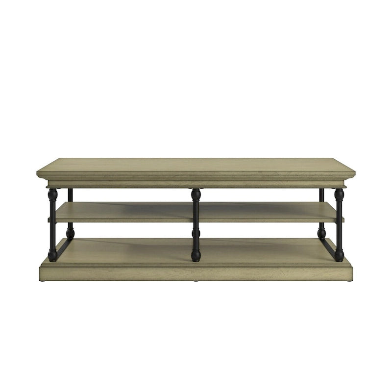 Table basse étagère de rangement rectangulaire