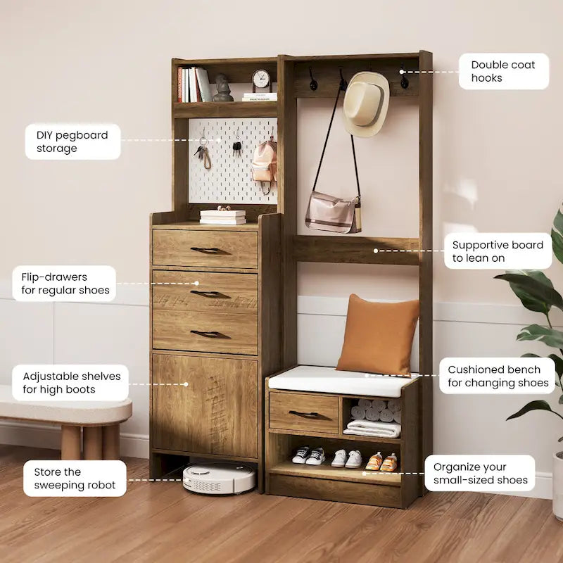 Banc de rangement pour chaussures