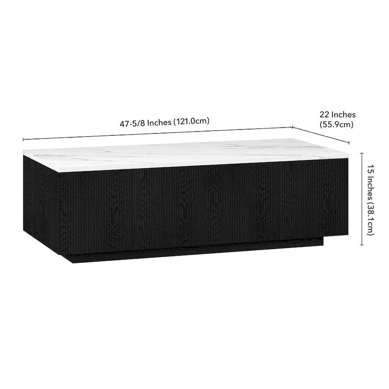 Table basse rectangulaire de 48 pouces de large