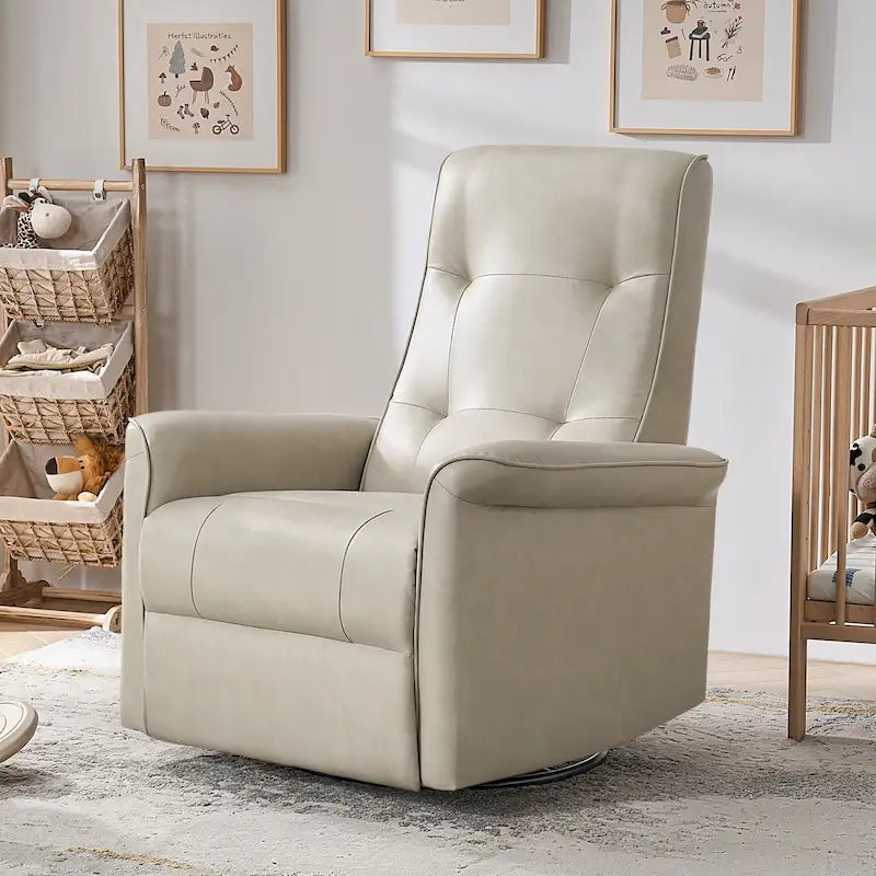 Fauteuil inclinable électrique pivotant en similicuir moderne avec ports USB