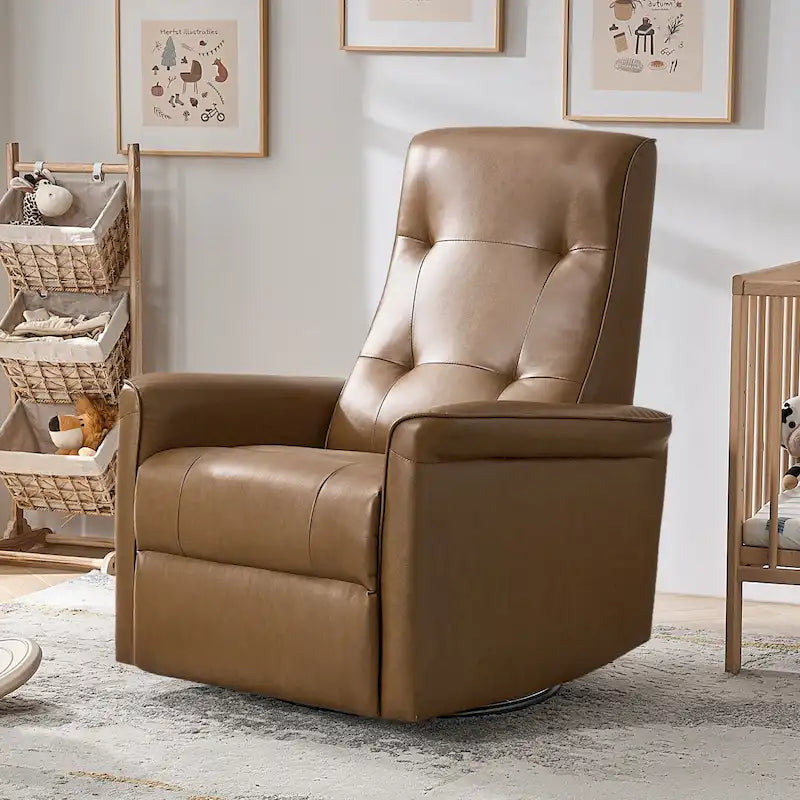 Fauteuil inclinable électrique pivotant en similicuir moderne avec ports USB