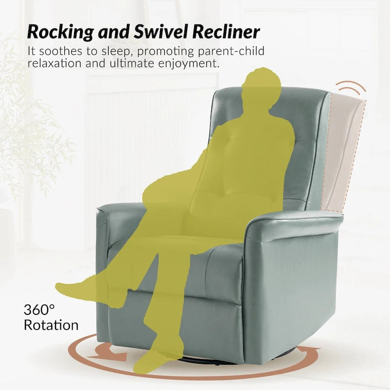 Fauteuil inclinable électrique pivotant en similicuir moderne avec ports USB