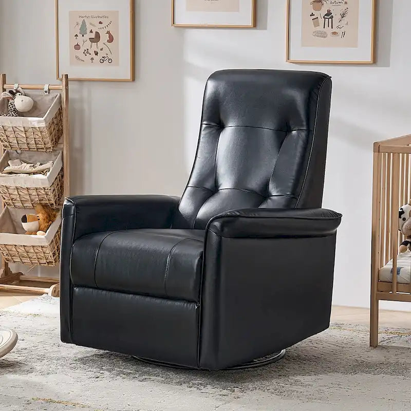 Fauteuil inclinable électrique pivotant en similicuir moderne avec ports USB