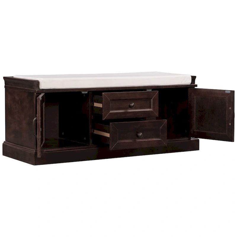 Banc de rangement avec 2 tiroirs et 2 placards