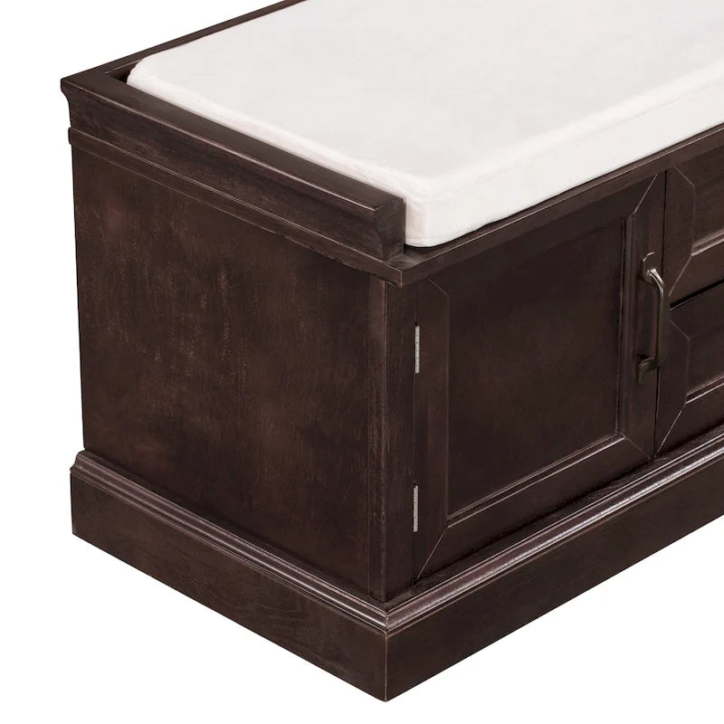 Banc de rangement avec 2 tiroirs et 2 placards