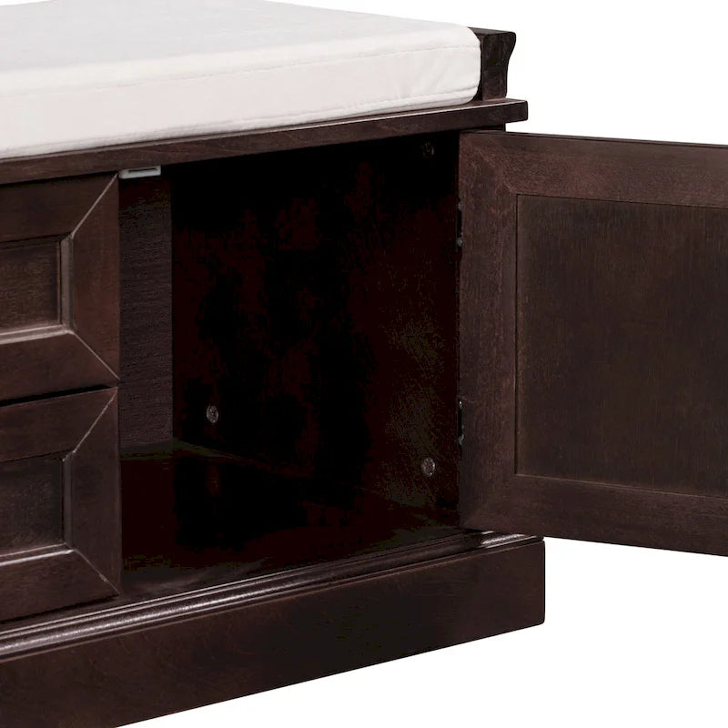 Banc de rangement avec 2 tiroirs et 2 placards
