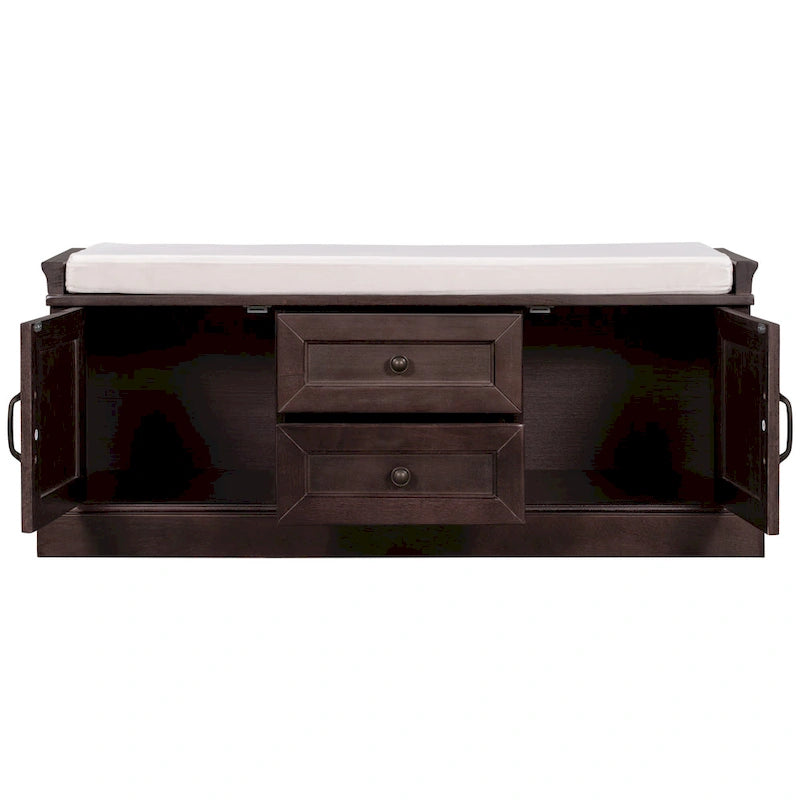 Banc de rangement avec 2 tiroirs et 2 placards